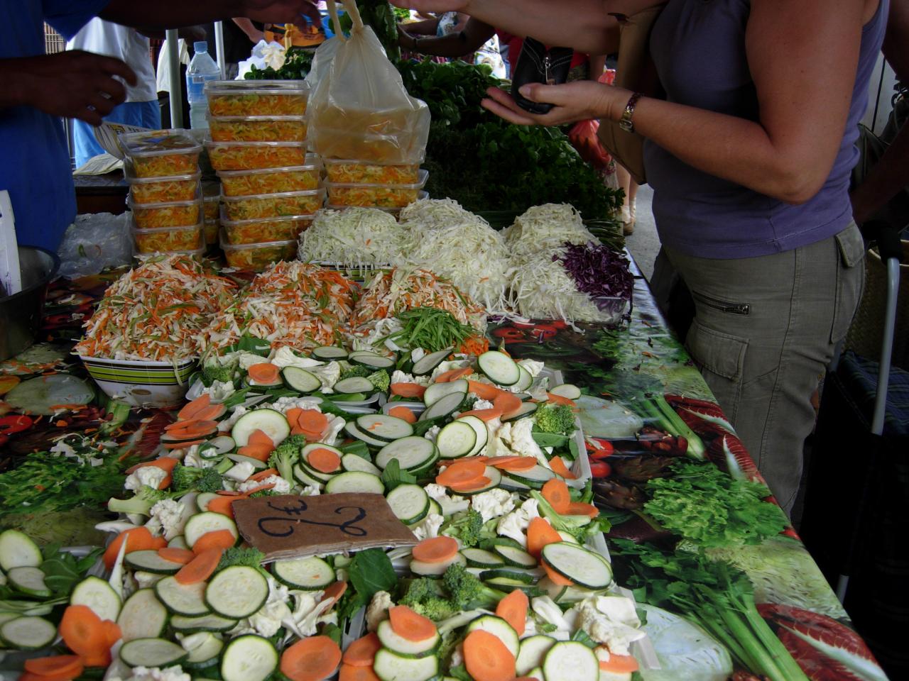 Marché de St Paul légumes pour shop sui.